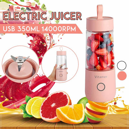 350ml Portable USB Rechargeable Blender Juicer and Mixer