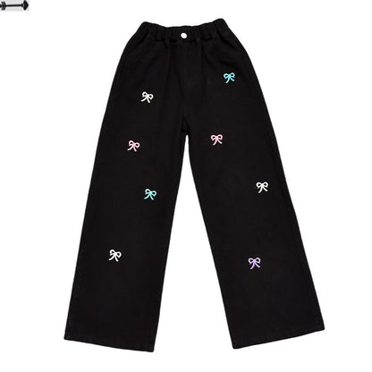 Western Style Wide-leg Pants Children's Autumn Straight Jeans