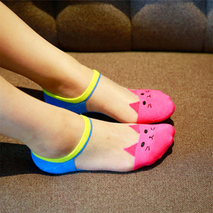 Cartoon Crystal Transparent Ankle Socks