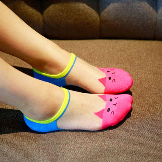 Cartoon Crystal Transparent Ankle Socks
