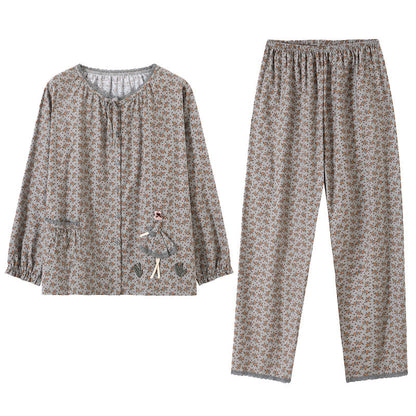 Fashion Women's Loose All Cotton Pajamas Suit