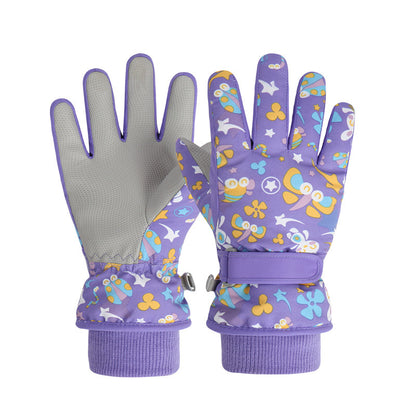 Children's Skiing Gloves with Thickened Fleece