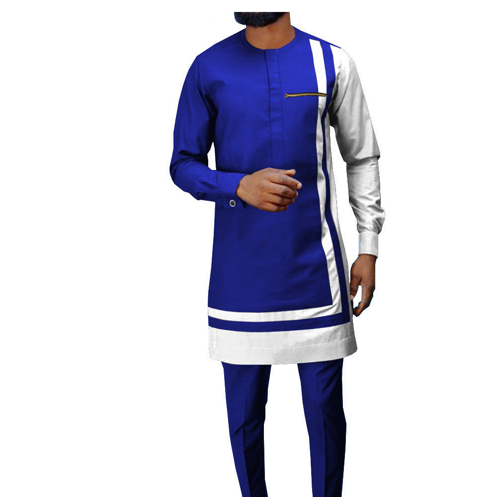 African Ethnic Printing Batik Cotton Casual Suit