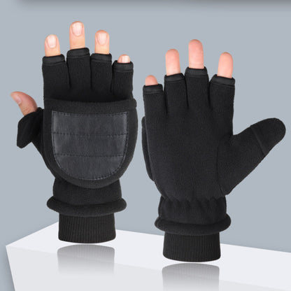 Double-layer Velvet Flip Touch Screen Gloves