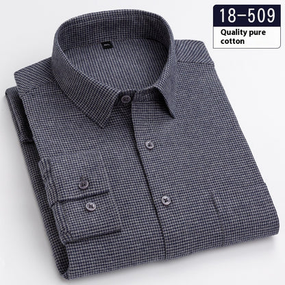 Men's Long Sleeve Solid Color Pocket Shirt