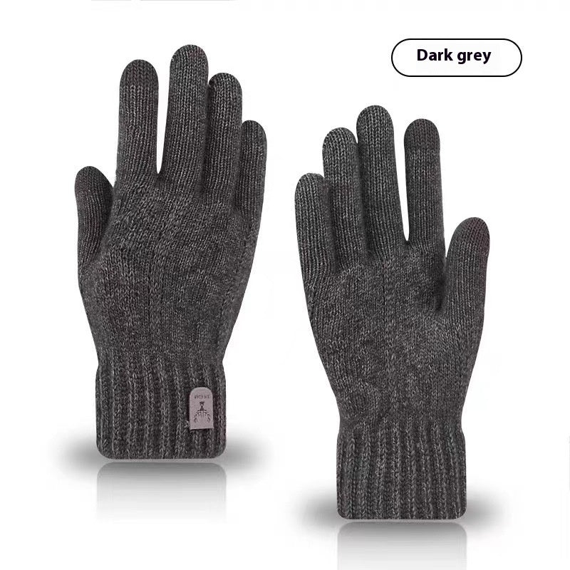 Cold-proof Woolen Knitted Driving Gloves for Men