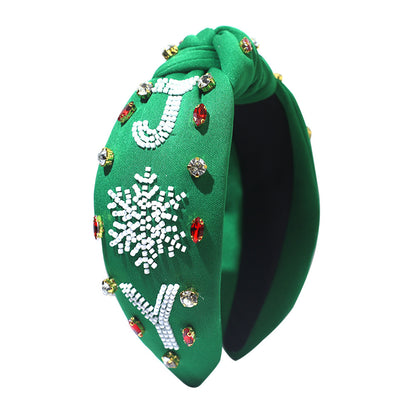 Christmas Snowflake Headband Rhinestone & Pearl
