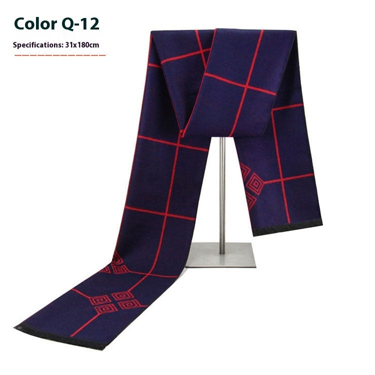 Men's Winter Warm Striped Business Scarf