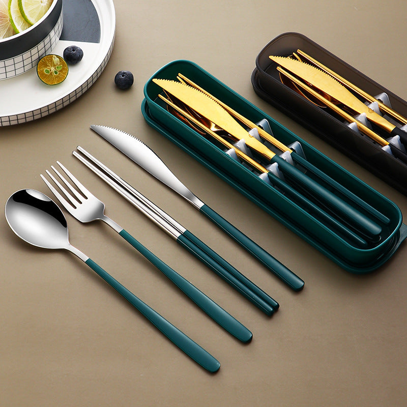 304 Stainless Steel Gold Cutlery Set With Case