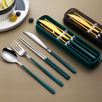304 Stainless Steel Gold Cutlery Set With Case