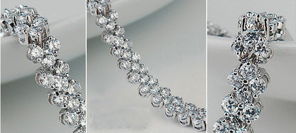 White Gold Plated Multi-Diamond Bracelet