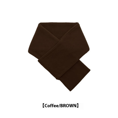 Men's Autumn Winter Solid Color Polar Fleece Scarf