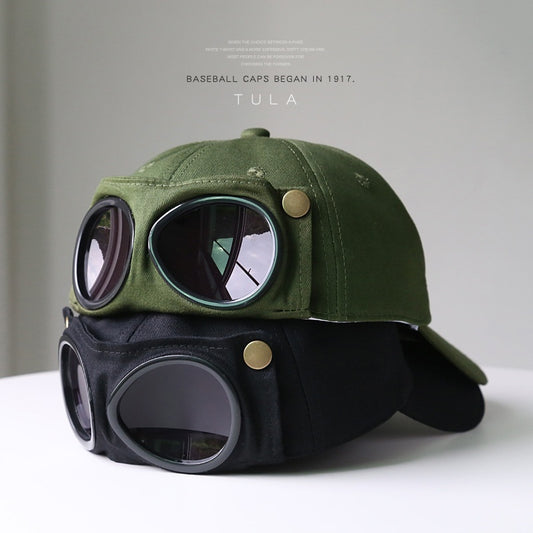 Pilot Hat Personalized Peaked Cap Sunglasses Sunshade