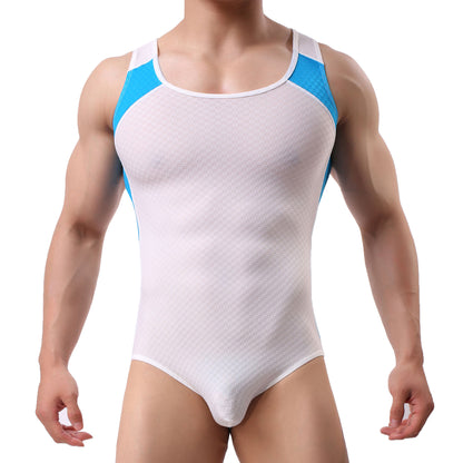 Men's Body Sculpting Nylon Sports Vest Underwear Bodysuit
