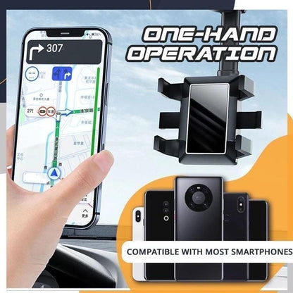Rotatable Rearview Mirror Phone Holder for Car
