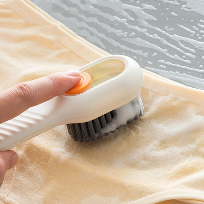 Multifunctional Soft-Bristled Shoe and Clothing Brush with Long Handle