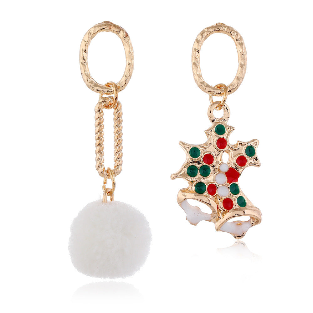 European American Christmas Snowflake Earrings