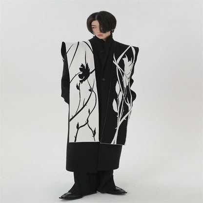 Hand-painted Thorn Rose Winter Angora Couple Scarf
