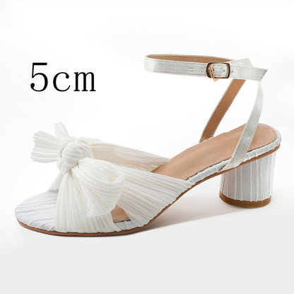 Fashion Sandals Thick Heel Bowknot