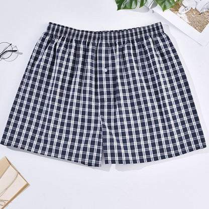 Men's Casual Arrow Print Plaid Boxer Briefs
