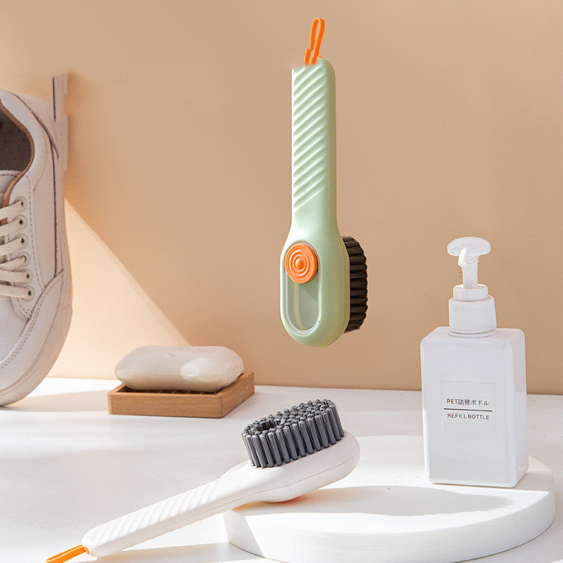 Multifunctional Soft-Bristled Shoe and Clothing Brush with Long Handle
