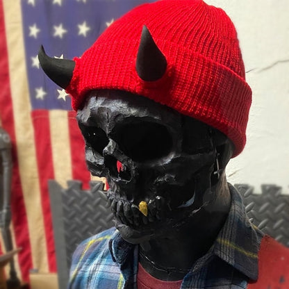 Autumn Winter Devil Horn Knitted Wool Cap