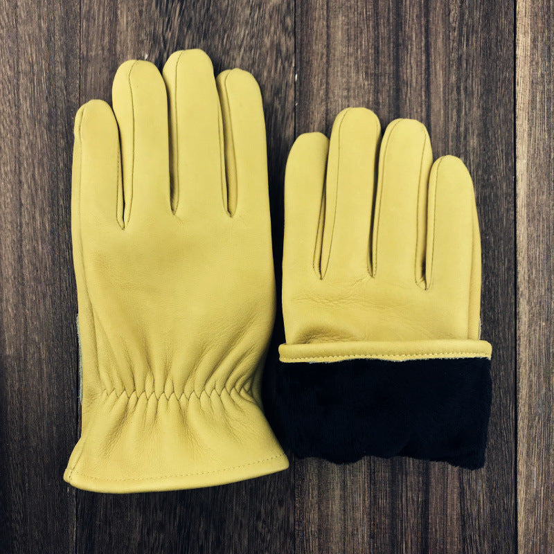 Outdoor Retro Fleece-lined Winter Cycling Gloves