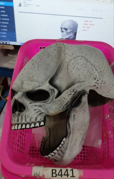 Halloween Movable Mouth Skull Mask Full Head Helmet