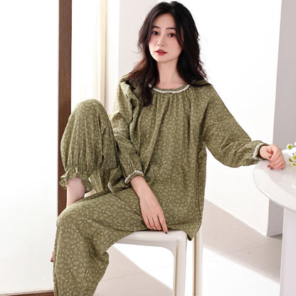 Fashion Women's Loose All Cotton Pajamas Suit