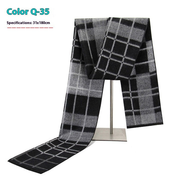 Men's Winter Warm Striped Business Scarf
