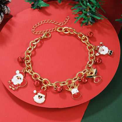 Christmas Bracelet, Santa, Snowflake, Pearl