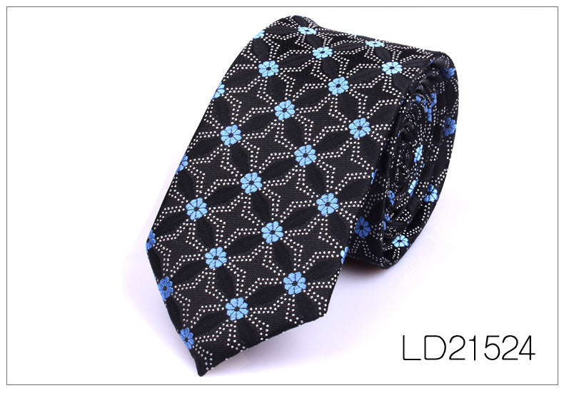 Men's 6cm Flower Graffiti Yarn-dyed Tie