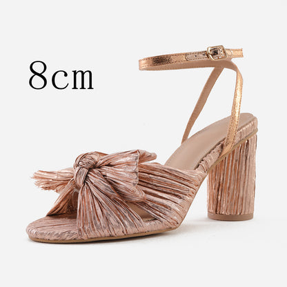 Fashion Sandals Thick Heel Bowknot