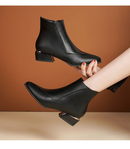 British Style Chunky Heel Martin Boots