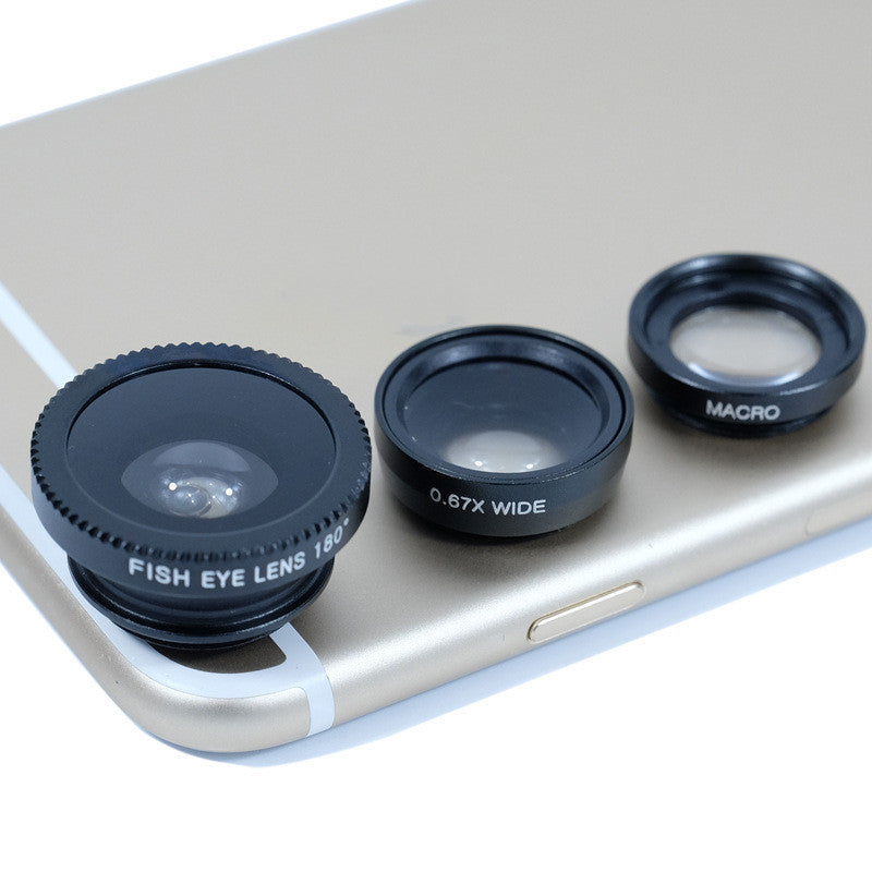 Three a 180 degree wide-angle fisheye lens mobile phone 0.67X mobile phone camera lens kit external macro