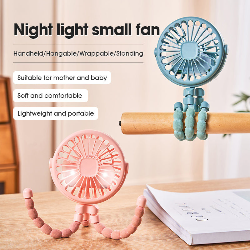 Mini Stroller Fan Portable USB Octopus