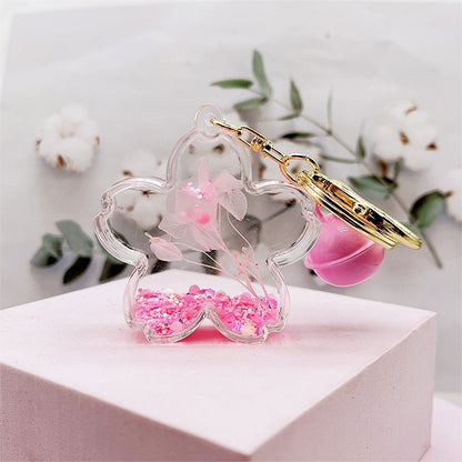 Acrylic Dried Flower Oil Keychain