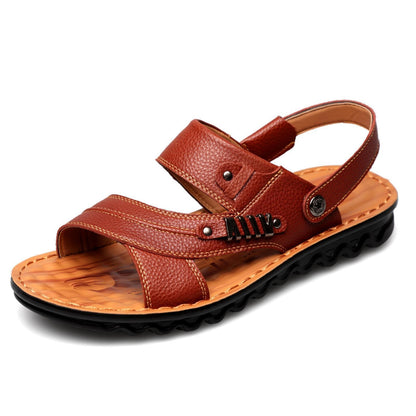 First Layer Cowhide Men's Non-Slip Beach Sandals