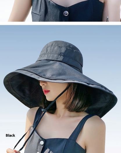 Women's Wide Brim UV Protection Sun Hat with Neck Protection