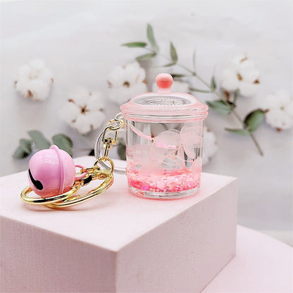 Acrylic Dried Flower Oil Keychain