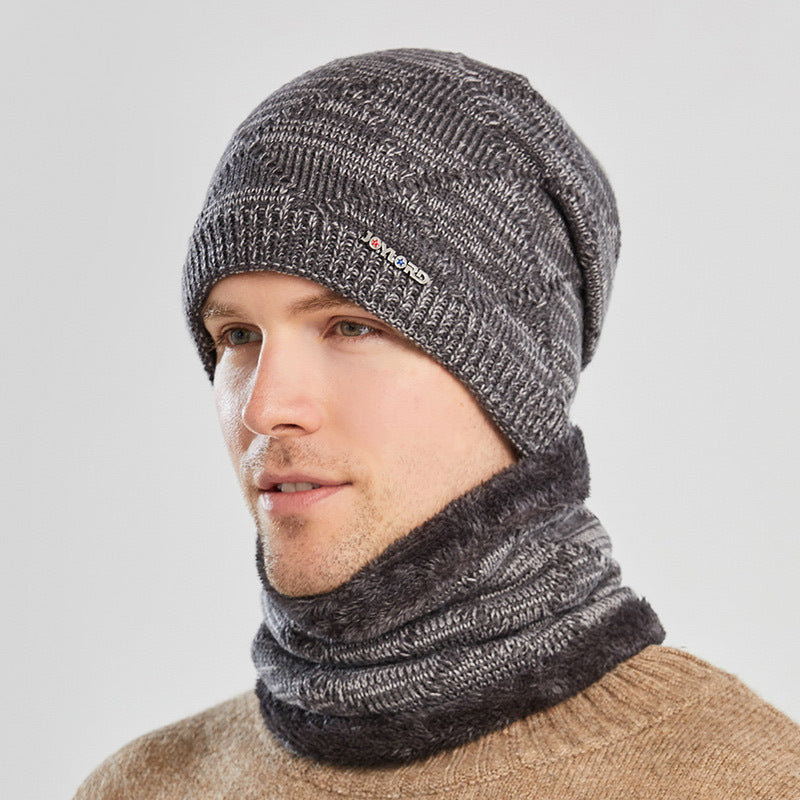 Biking Men's Two-piece Woolen Hat with Ear Protection