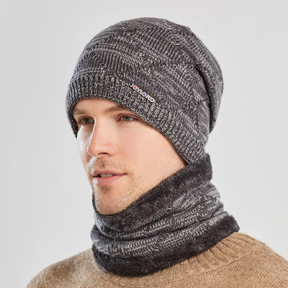 Biking Men's Two-piece Woolen Hat with Ear Protection