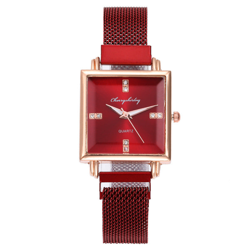 Square Magnetic Snap Diamond Women's Watch