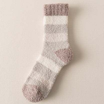 Coral Fleece Mens Mid-calf Warm Sleeping Socks