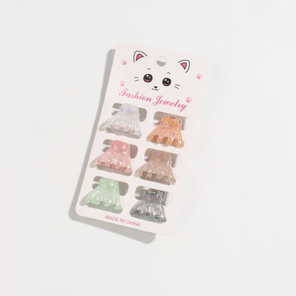 Korean Style Mini Claw Clip 6 Cards Jelly Color Barrettes