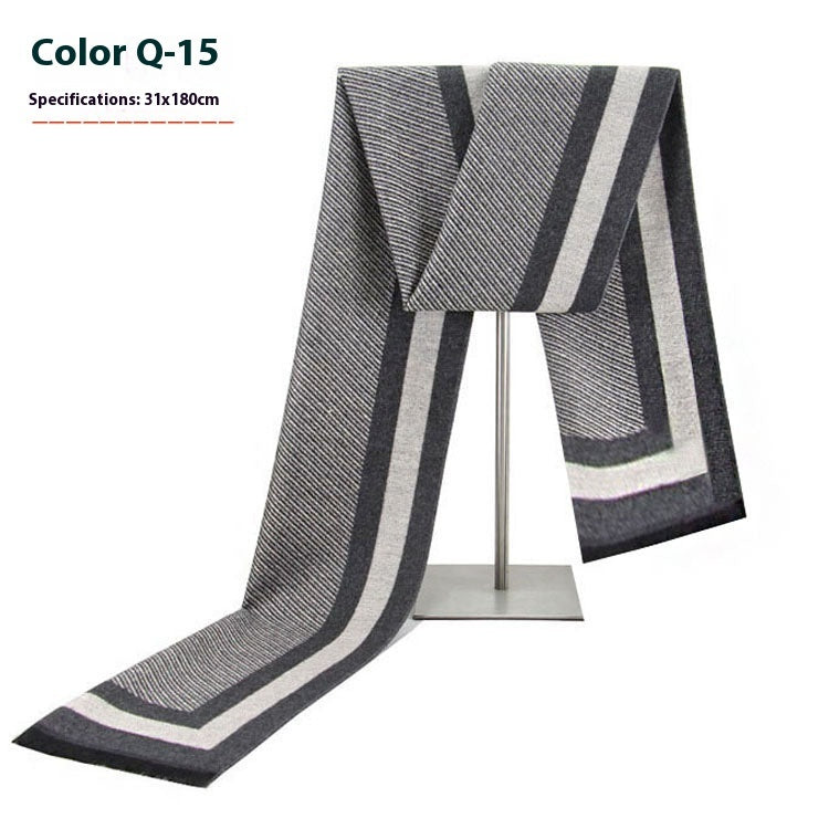 Men's Winter Warm Striped Business Scarf