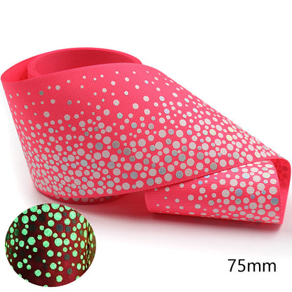 75mm Luminous Rainbow Bow - Fluorescent Ribbon