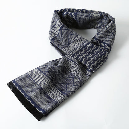 Simple Plaid Artificial Cashmere Warm Scarf