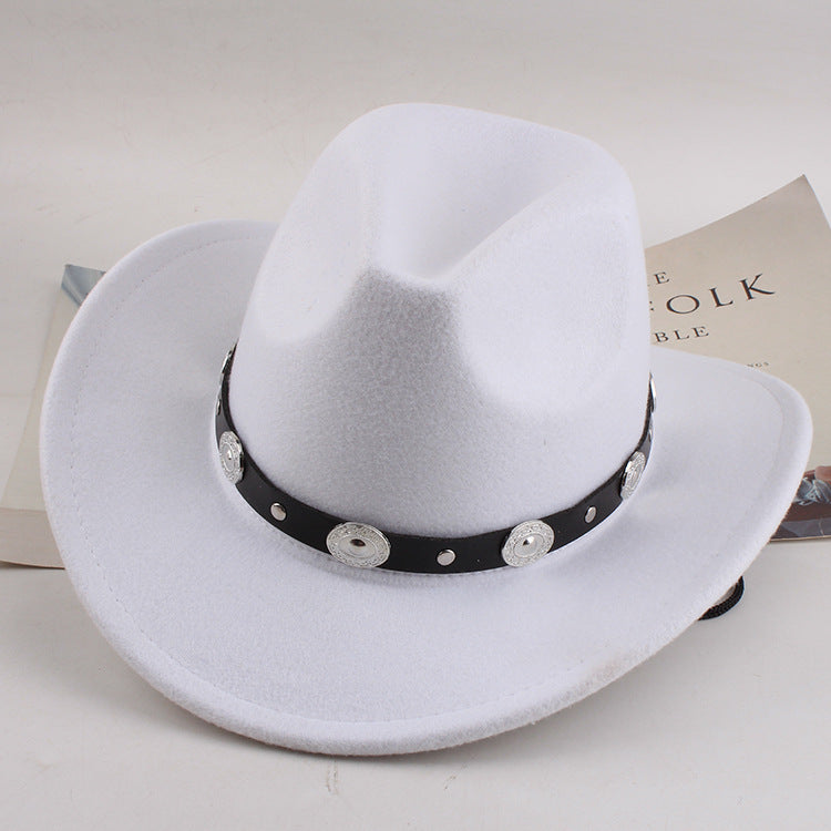 European And American Style Woolen Cowboy Hat Men's Lady Couple Ethnic Style Curling