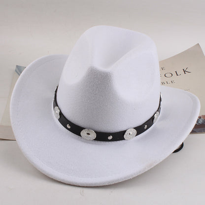 European And American Style Woolen Cowboy Hat Men's Lady Couple Ethnic Style Curling